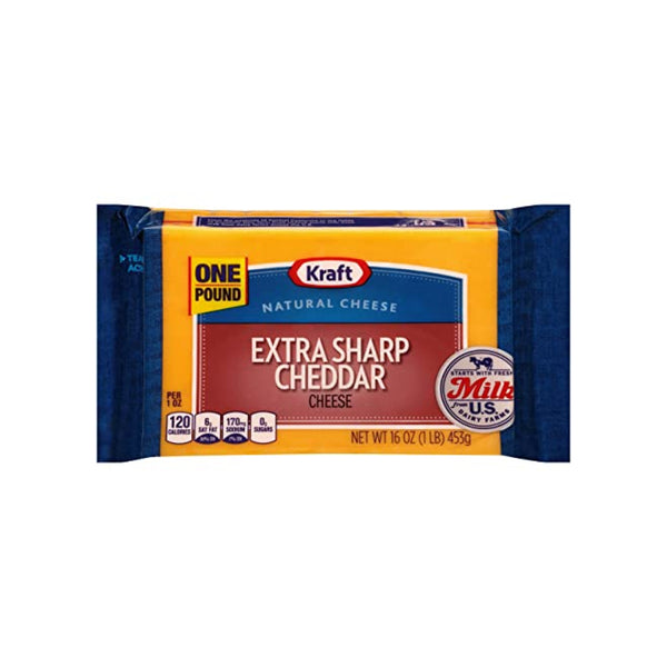 Kraft Extra Sharp Cheddar Cheese 16 oz. Block – FoodStore2Go